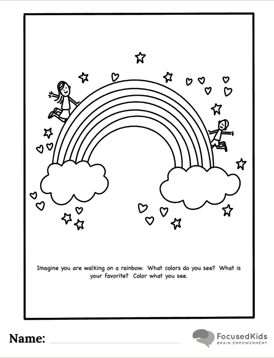 FocusedKids Coloring Page Download: Rainbow
